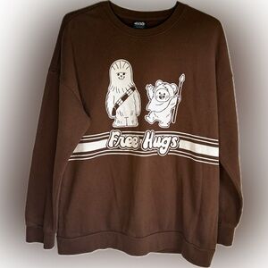 Star Wars X Our Universe Chewbacca & Wicket 'Free Hugs' Sweatshirt Size Medium